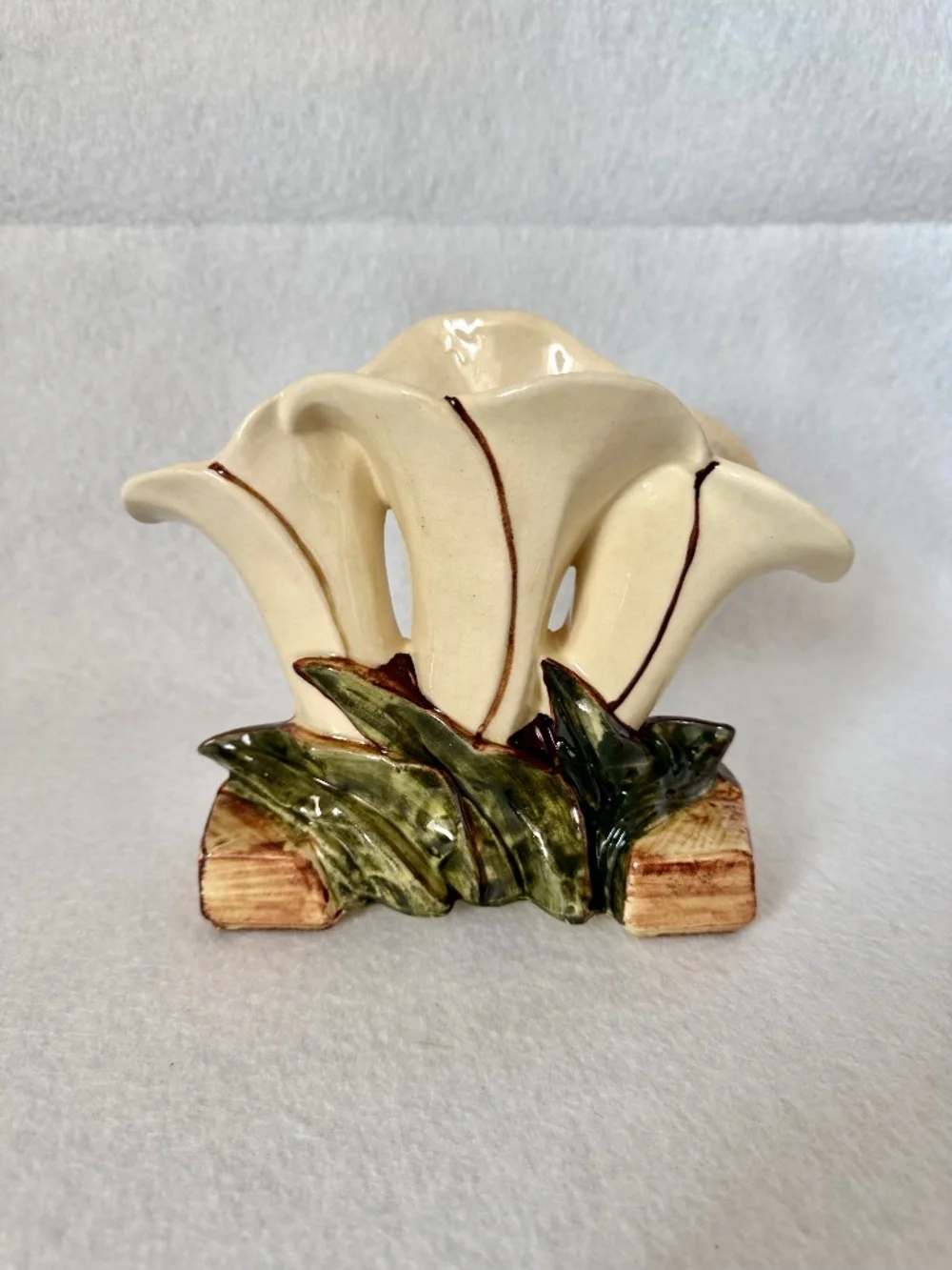 Vintage McCoy Pottery Triple Calla Lily Vace